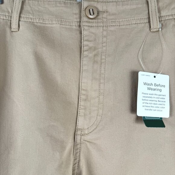L.L. Bean Lakewashed Chino Bermuda Womens Shorts Size 16 Boulder NWT SS-1825 - Picture 3 of 10